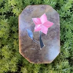 ★天然石 小物入れ 花柄 彫刻入り ストーンボックス
