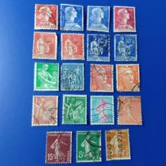 3429 外国切手 フランス マリアンヌ セレス頭像 種を蒔く等使用済19枚