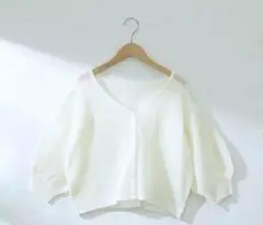 メッシュ編みＶカーディガン OLIVE des OLIVEのサムネイル