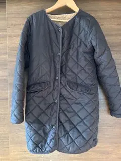 Navy ブラック　キルティングジャケット　ロングコート　150