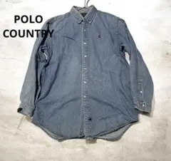 USA製 80s〜90s' POLO COUNTRYレザーエルボーパッチシャツ - メルカリ