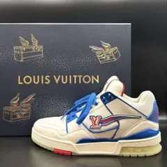 【美品】ルイヴィトン LVトレイナー ライン スニーカー メンズ レザー 白