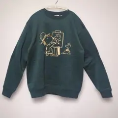 スヌーピートレーナー ダークグリーン L