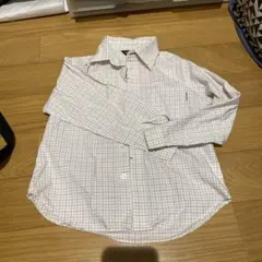 COMME CA ISM 長袖シャツ ホワイト・レッドチェック　120