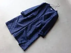 49AV ジュンコシマダ　ノーカラーコート　ネイビー