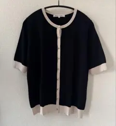 【美品】23区 レーヨンポリエステルストレッチ 半袖 カーディガンのサムネイル