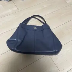 COACH ネイビー レザー ハンドバッグ