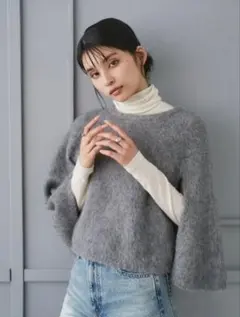 【完売/新品タグ付き】CONNSE フォックスファーケープポンチョ グレー