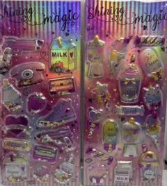 ぷくぷく　シャカシャカシール　2枚　立体　カプセルシール　スパンコール