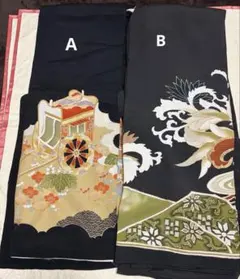 黒留袖まとめ売り　２点　汚れあり　リメイク用　アンティークのサムネイル