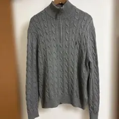 Ralph Lauren ラルフローレン　ケーブルニット ハーフジップアップ L
