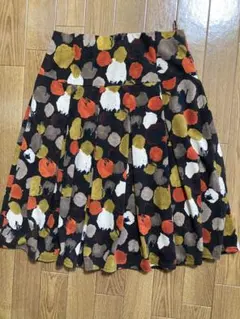 レディース　スカート　フレアスカート　膝丈　ウエストゴム