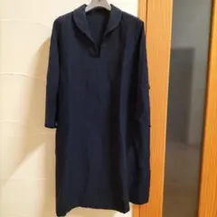 ネイビー スキッパーチュニック 七分袖
