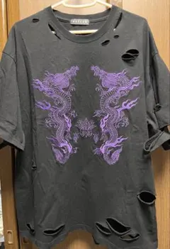 レフレム ドラゴン刺繍 ダメージ加工 オーバーサイズTシャツのサムネイル