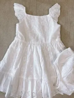 美品　ラルフローレン　白ワンピース　レース　ブルマ付き　12M 80