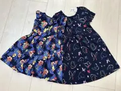 【お値下げ！】【2枚セット】ワンピース 3T/5歳相当 花柄＆蝶柄 女の子 夏服