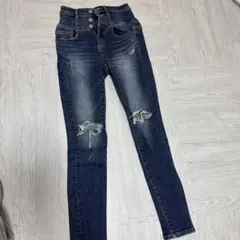 AZUL スキニーデニム XS ダメージ加工