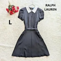 POLO RALPH LAUREN♪ ベルト付きワンピース　襟付き　L
