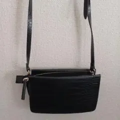 ブラック クロコダイル風 ショルダーバッグ