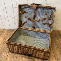 昭和レトロ アンティーク ピクニックバスケット 籐 バスケット かご 籠