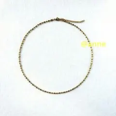 ネックレス ビーズチェーン ステンレス ゴールド シンプル 男女兼用 新品