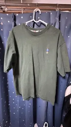 ダークグリーン Tシャツ 胸元刺繍