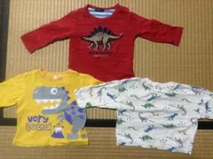 『値下げ』　恐竜デザイン長袖Tシャツ　80サイズ　3枚セット