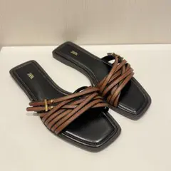 ZARA フラットサンダル ブラウン　37