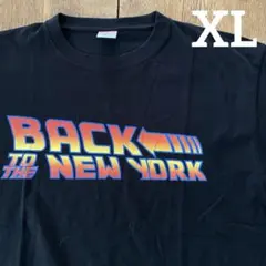 バックトゥーザフューチャー tシャツ 黒 XL パロディtシャツ ニューヨーク