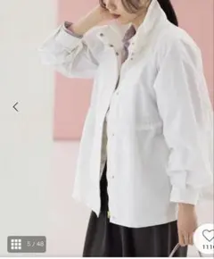 美品OPAQUE.CLIP 撥水スタンドZIPブルゾン40サイズホワイト