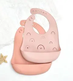 お食事エプロン2枚セットシリコンタイプ ピンク