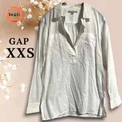 ギャップ　レディース　長袖シャツ　袖２WAYタイプ　白系　XXSサイズ