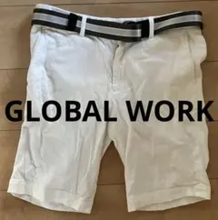 GLOBAL WORK ベルト付 グローバルワーク ハーフパンツ　白