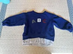 ネイビー ABC 刺繍 トレーナー 約100cm petit main