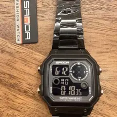 SANDA デジタルウォッチ オールブラック
