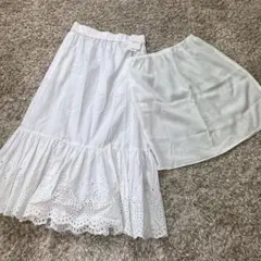 【新品未使用✨️】Spick & Span コットンエンブロイダリースカート　白