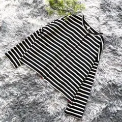 きむ様専用 cloudnine【M~L】長袖 チュニック ストライプ 黒 白