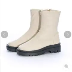 タンクソールショートブーツ アイボリー / clear