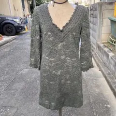 GRACE CONTINENTAL　フラワー　刺繍　花柄　膝丈　ワンピース