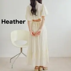 【Heather】バックシャン カシュクール ワンピース 半袖