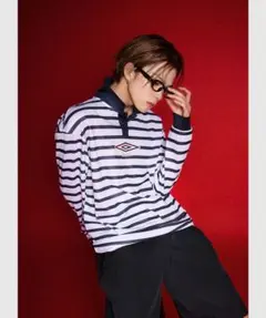 い*ご様 umbro×asahi ストライプシャツ　90（Sサイズ） Umbro×Asahi ストライプ ロングシャツ S - メルカリ