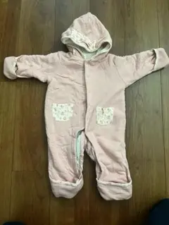 フード付きピンクジャンプスーツアウター　70センチ