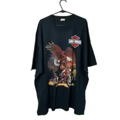 90's イーグルデザイン ハーレーダビッドソン XXL Tシャツ ブラック