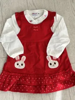 【未使用】ミキハウス　ブラウス&ジャンパースカート　90サイズ