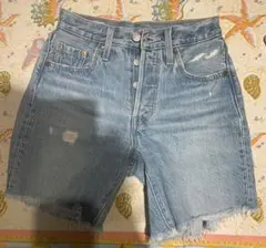 Levi's 501 デニムショートパンツ ライトブルー (W23)