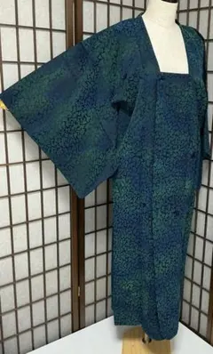 b257 正絹　ビロード　輪奈コートロング　グラデーション　着物