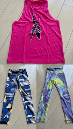 Reebok ヨガウェアセット タンクトップとレギンス(3点セット)