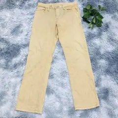 EDWEN エドウィン (L) デニムパンツ ストレート 綿麻混 ベージュ