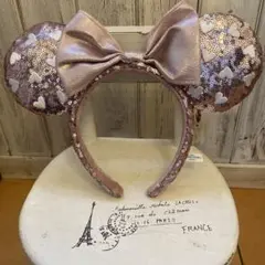 ❤︎ ディズニーカチューシャ❤︎ミニー ピンクハート刺繍スパンコール