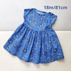 PETITBATEAU プチバトー　ネコペイズリー柄プリントワンピース　18mのサムネイル